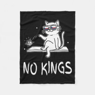 Lustige Katze Kein König Männer und Frauen Fleecedecke