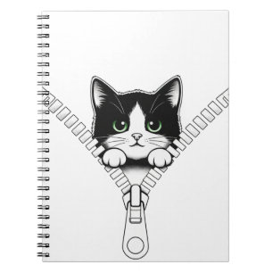 Lustige Katze Kitten schaut heraus  Notizblock