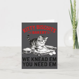Lustige Katze knetet Teig Wir kneten sie Du brauch Dankeskarte