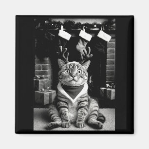 Lustige Katze macht ein Selfie Weihnachten Xmas Py Magnet