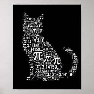 Lustige Katze Mathe Liebhaber Geek Design Poster