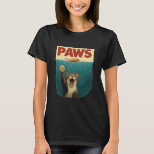 Lustige Katze & Maus Parodie Retro Art Pfoten T-Shirt
