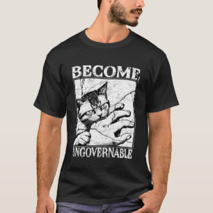 Lustige Katze Meme Beißt Hand Wütende Katze T-Shirt