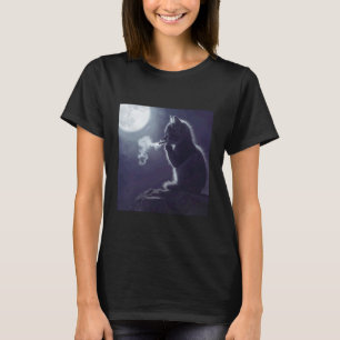 Lustige Katze Meme Katze raucht Katze denkt Humor T-Shirt
