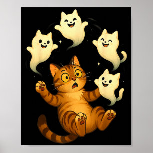 Lustige Katze Meme Soky Halloween Kätzchen Poster
