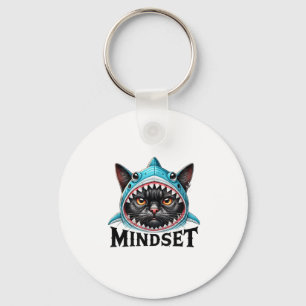 Lustige Katze, Mindset Motivationsspruch, Hai Schlüsselanhänger