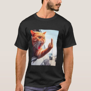 Lustige Katze Mittelfinger Hilarische Katze im Aut T-Shirt