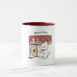 Lustige Katze, Musik und Freunde Tasse