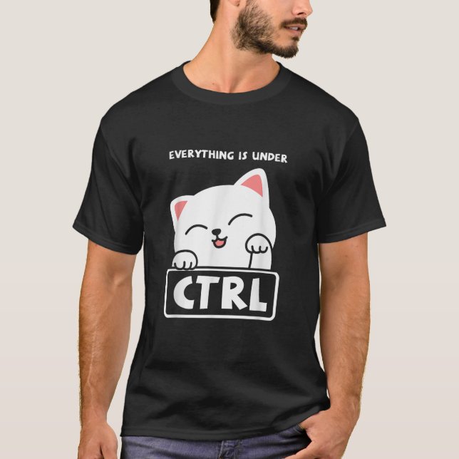 Lustige Katze Programmierer Entwickler Coder Compu T-Shirt (Vorderseite)