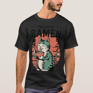 Lustige Katze Ramen Angetrieben von Ramen Japanisc T-Shirt