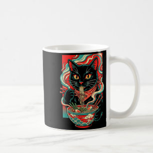 Lustige Katze Ramen Japanische Grafik Kawaii Retro Kaffeetasse