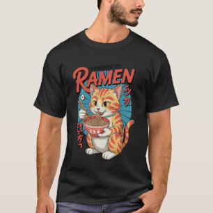 Lustige Katze Ramen Powered by Ramen Comic Kawaii T-Shirt