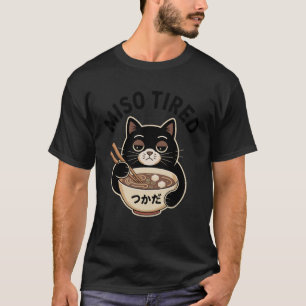Lustige Katze Ramen Retro Miso Müde Kawaii Anime K T-Shirt