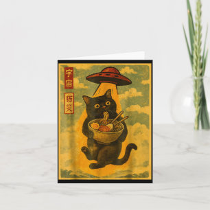 Lustige Katze Ramen Ufo japanischer Anime für Männ Karte