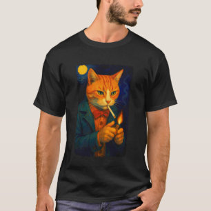Lustige Katze raucht für Männer Frauen Katzenliebh T-Shirt