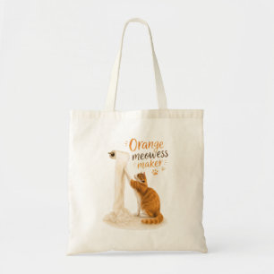 Lustige Katze rollt Toilettenpapier ab Tragetasche
