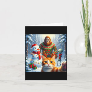 Lustige Katze Selfie Bigfoot Humor Männer Frauen K Karte