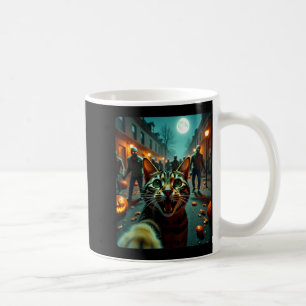 Lustige Katze Selfie Halloween Zombies Humor Kaffeetasse