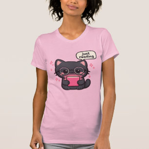 Lustige Katze Smut Leser Aufkleber   Nur Lesen Kin T-Shirt
