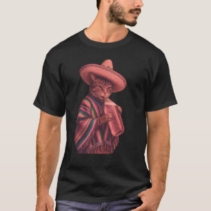 Lustige Katze Sombrero Mexikanisches Cinco De Mayo T-Shirt