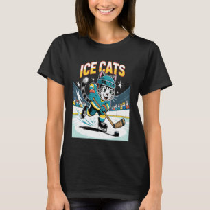 Lustige Katze spielt Eishockey Sportliebhaber T-Shirt