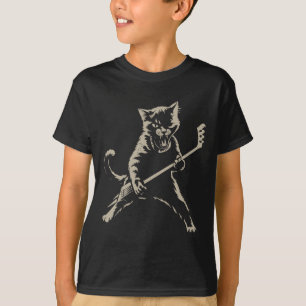 Lustige Katze spielt Eishockey T-Shirt