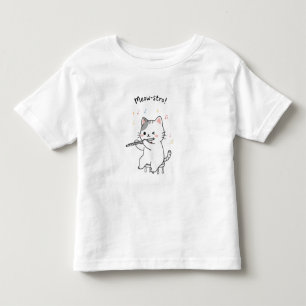 Lustige Katze spielt Flöte Kinder Oberteile Kleinkind T-shirt