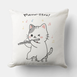 Lustige Katze spielt Flötenkissen Kissen
