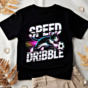 Lustige Katze spielt Fußball - Geschenk für Kinder T-Shirt