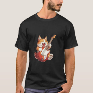 Lustige Katze spielt Gitarre für Katzen und Gitarr T-Shirt