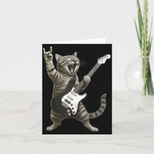 Lustige Katze spielt Gitarre Rock And Roll Männer Karte