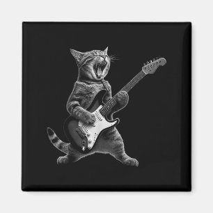 Lustige Katze spielt Gitarre Rock And Roll Männer Magnet