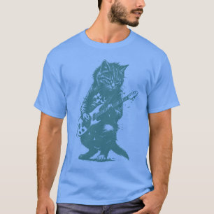 Lustige Katze spielt Gitarre, Rock-Gitarrenkatze F T-Shirt