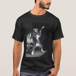 Lustige Katze spielt Gitarre Rockstar Rock & Roll T-Shirt