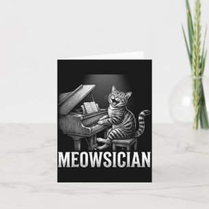 Lustige Katze spielt Klaviermusik Wortspiel Meowsi Karte