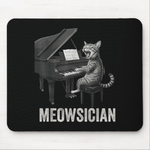 Lustige Katze spielt Klaviermusik Wortspiel Meowsi Mousepad