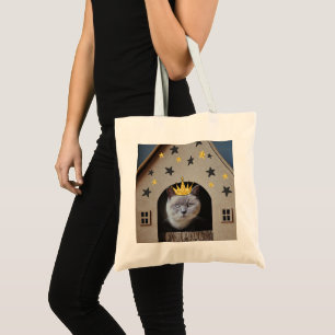 Lustige Katze Süße Tier-Foto-Collage-Kunst Trend-H Tragetasche