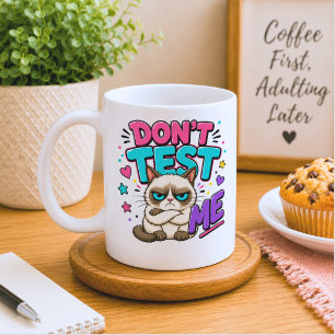 Lustige Katze Teste Mich Nicht Kaffeetasse