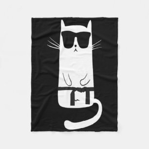 Lustige Katze trägt Sonnenbrille Karate Judo Schwa Fleecedecke