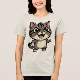 Lustige Katze - Tri-Blend Shirt