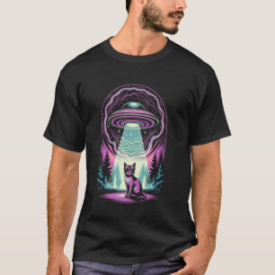 Lustige Katze UFO Außerirdische Katze Mama Katze P T-Shirt