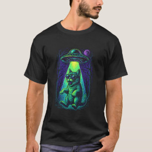 Lustige Katze UFO Außerirdische Katze Mama Katze P T-Shirt