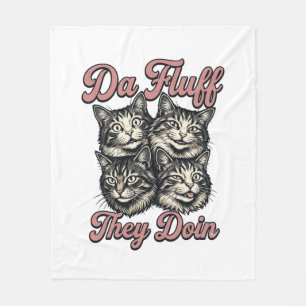 Lustige Katze Vintage Gravur Da Fluff They Doin De Fleecedecke