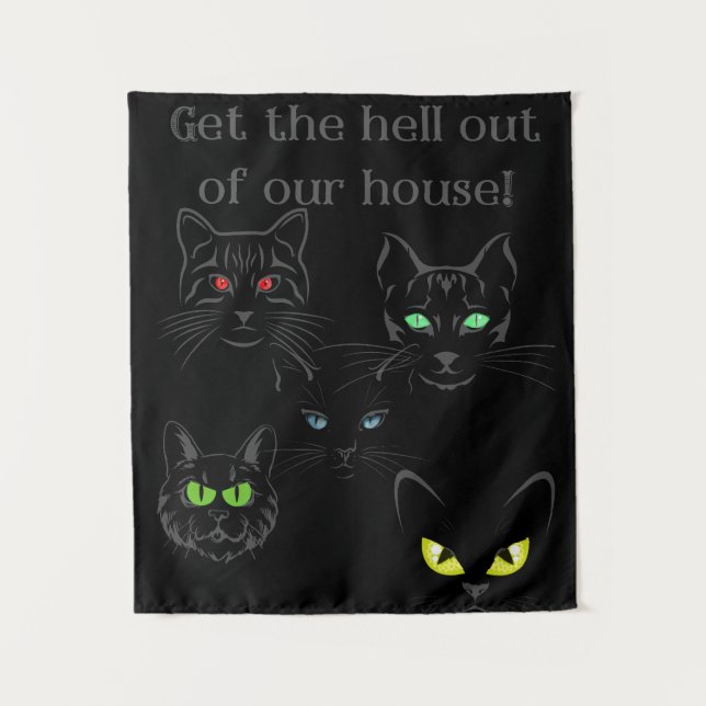Lustige Katze Wandteppich (Vorderseite)