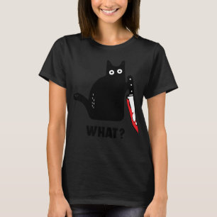 lustige Katze, was Bloody-Messer Hexenblut Spritze T-Shirt