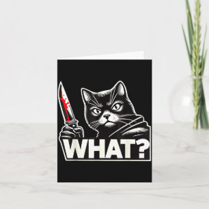 Lustige Katze Was Humorvolle Halloween-Schwarze Ka Karte