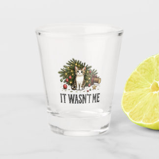 Lustige Katze Weihnachten Es war nicht ich Schnapsglas