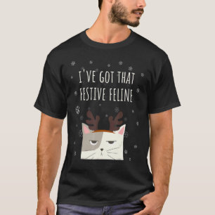 Lustige Katze Weihnachten Festliche Katze Für Männ T-Shirt