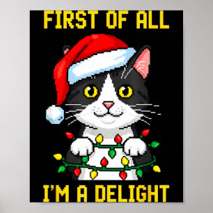 Lustige Katze Zuerst Bin Ich Ein Vergnügen Retro-G Poster