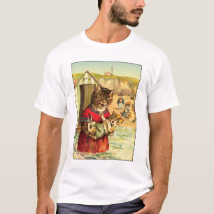 Lustige Katzen am Strand - Louis Wain T-Shirt